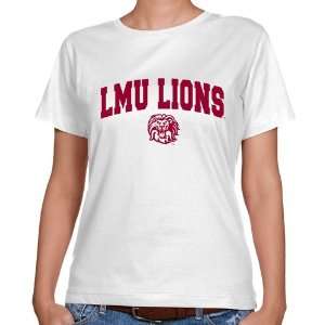 Loyola Marymount Lions Ladies White Logo Arch Classic Fit T shirt