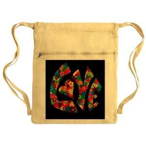  Messenger Bag Sack Pack Yellow Love Flowers 60s Colors 