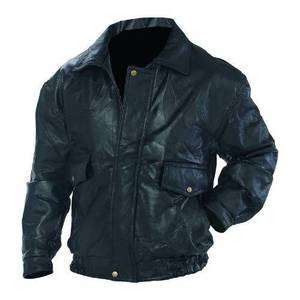 Mens Black Genuine Leather Bomber Jacket NEW  