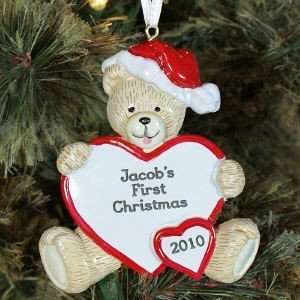 Personalized Babys 1st or Any Christmas Ornament Bear  