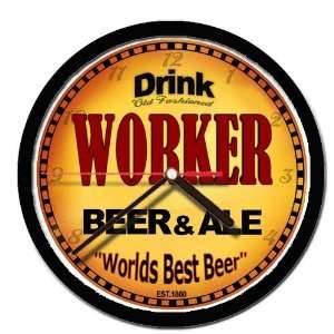  WORKER beer and ale cerveza wall clock 