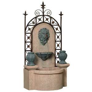  62 High Lion Head Wrought Iron Fountain