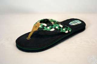 SPERRY Sea Ray Navy / Green Thong Flip Flops Shoes New  