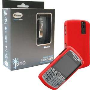  Black Pama Juno Bluetooth Headset and Red Silicone Skin 