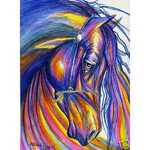  Rainbow Of Colors Beautiful Horse Giclee Painting Print On 