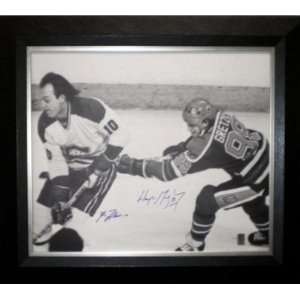  Guy Lafleur & Wayne Gretzky Signed 26X30 Canvas   Action L 