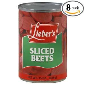 Liebers Beets, Sliced, Passover, 15 Ounce (Pack of 8)  