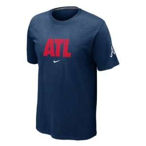  Atlanta Braves Navy Nike 2012 ATL Local T Shirt Sports 