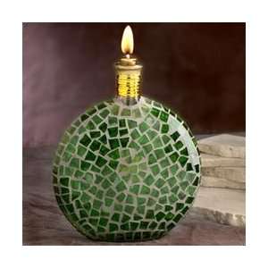 Kahar 24 oz. Green Mosaic Round Oil Lamp (K9200 CSB) Category Canned 