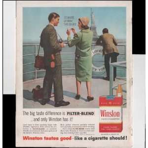   Filter Cigarettes Statue Of Liberty 1960 Vintage Antique Advertisement