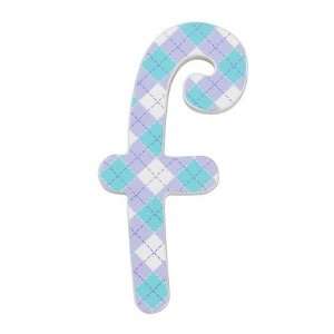  F Letter Color / Pattern Dreamy Argyle Pattern