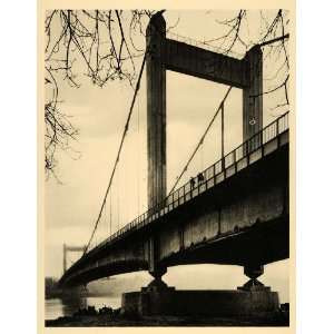  1934 Cologne Mulheim Suspension Bridge Germany Rhine 