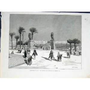  Sketches Cairo Bridge Barracks Kasr En Nil Print 1883