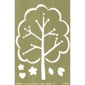    Brass 4x6 Embossing Template Falling Leaves