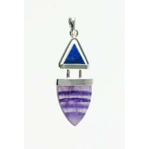 Fashion on Sale Lapis and Fluorite Gemstone .925 Sterling Silver 