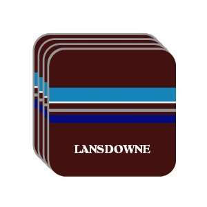 Personal Name Gift   LANSDOWNE Set of 4 Mini Mousepad Coasters (blue 