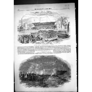  1855 Launch La Hogue Ship Sunderland Torchlight Iron Screw 