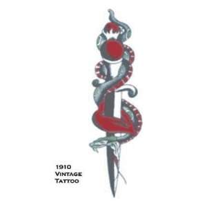 TATTOO VINTAGE SNAKE W DAGGER