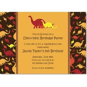  Orange Dinosaurs Party Invitations