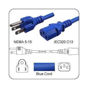   Plug to IEC 60320 C13 Connector 4 Feet 15a/125v 14/3 SJT Blue Home