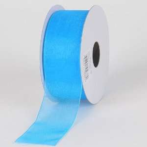  Sheer Organza Ribbon 2 1/2 inch 25 Yards, Turquoise 