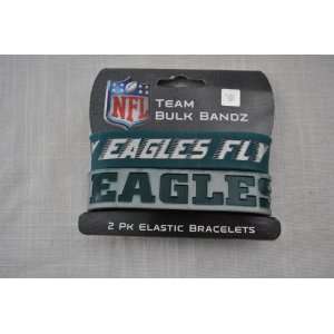Philadelphia Eagles Logo NFL extra wide Bulky Bandz Bracelet 2 pack 