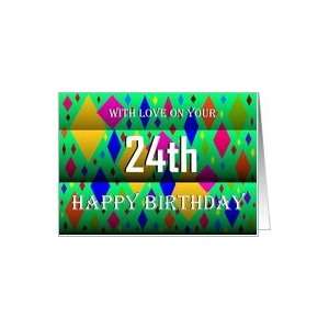  24th / Happy Birthday ~ Colorful Diamonds Card Toys 