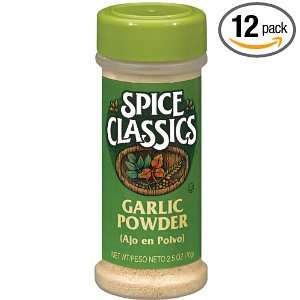 Spice Classics Garlic Powder, 2.5 Ounce (Pack of 12)  