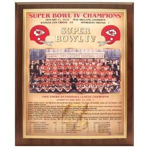  NFL Chiefs 69/70 Super Bowl #4 Plaque