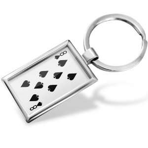 Keychain Eight of Spades   Eight game card / / card game   Hand Made 