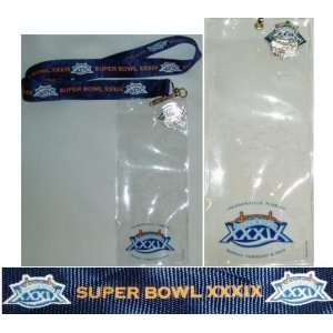  Super Bowl XXXIX Ticket Holder With Super Bowl Pin Sports 