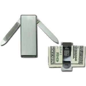  Al Mar Money / Cash Clip with Knife and File, Stainless 