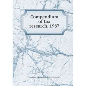  Compendium of tax research, 1987 United States. Dept. of 
