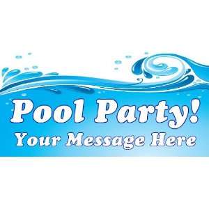  3x6 Vinyl Banner   Pool Party Your Message Here 