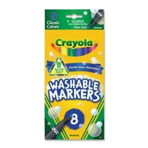  Crayola Washable Markers Thin Classic 8 Classic Colors (3 