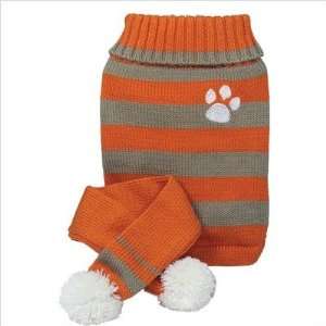  Dog Sweater and Scarf Set in Orange