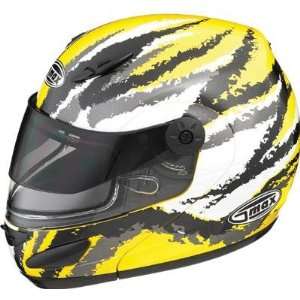  G Max GM44S Helmet, Yellow/White/Silver, Size XS, Helmet 