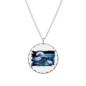 Necklace Circle Charm Moon Dolphins Artsmith Inc Jewelry