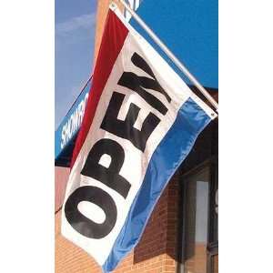  Red/White/Blue Nylon Double Sided Open Sign Flag  3 X 5 
