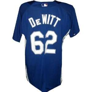 Blake DeWitt #79 2008 Dodgers Game Used Blue Batting Practice Jersey 