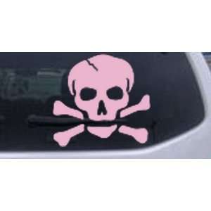   Pink    Skull and Cross Bones Skulls Car Window Wall Laptop Decal