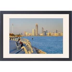 City skyline, Abu Dhabi, United Arab Emirates, Middle East Framed 