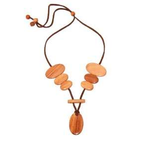  16 to 30 in. Adjustable Exotic Wood Fashion Necklace 