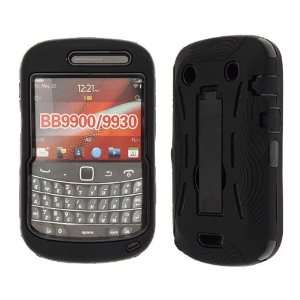  Premium   Blackberry 9900 Bold Kick Stand Case Solid Black 