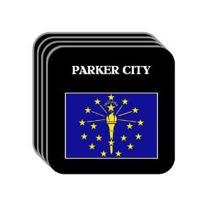  US State Flag   PARKER CITY, Indiana (IN) Set of 4 Mini 