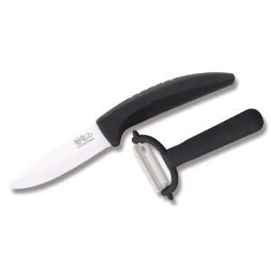 Hen and Rooster International Ceramic Paring Knife and Peeler set 