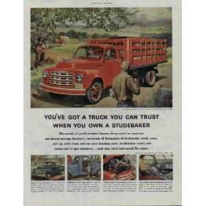  1952 Studebaker 2 ton Truck with 12 foot platform stake Ad 