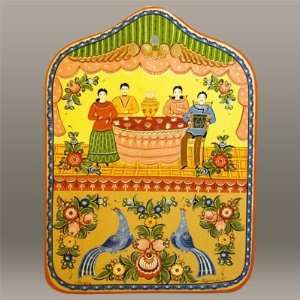    GORODETS PAINTING. Around the Table Serving Board 