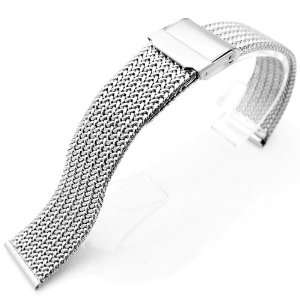    18mm Interlock Retro Wire Mesh Watch Band Bracelet 