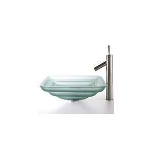  Kraus Oceania Frosted Square Glass Sink and Bruno Faucet 